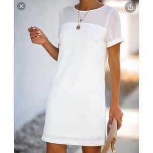 White Vici In My Feeling Mesh Shift dress. Size S.